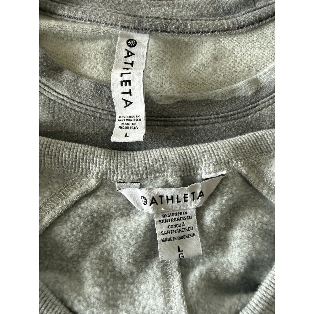 Athleta Women's Lot 2 Sweatshirts Heather Gray /Camo Size Large Pullover Crew - Picture 8 of 12